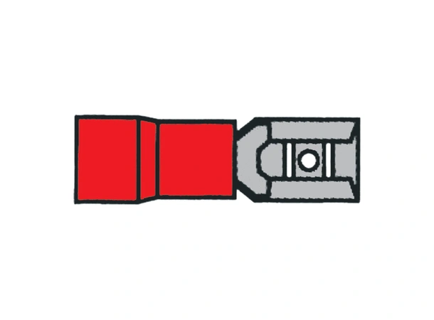 Flatstifthylse rød - 4,8 x 0,8mm 100 stk